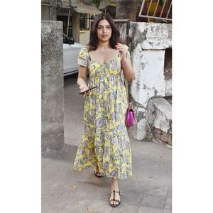 NWT Zara Paisley Floral Dress Size M cottage Prairie Romantic